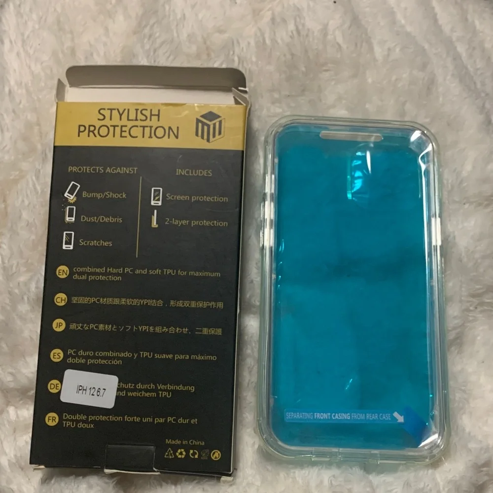 Clear and Blue Phone Case